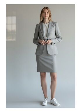 Hugo Boss Light Gray Tailored Suits (Jacket & Skirt)